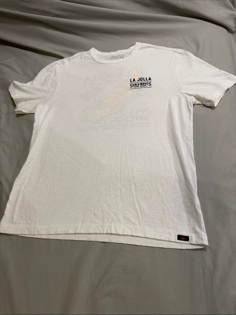 Faherty White La Jolla Sun & Waves Crew Tee organic cotton